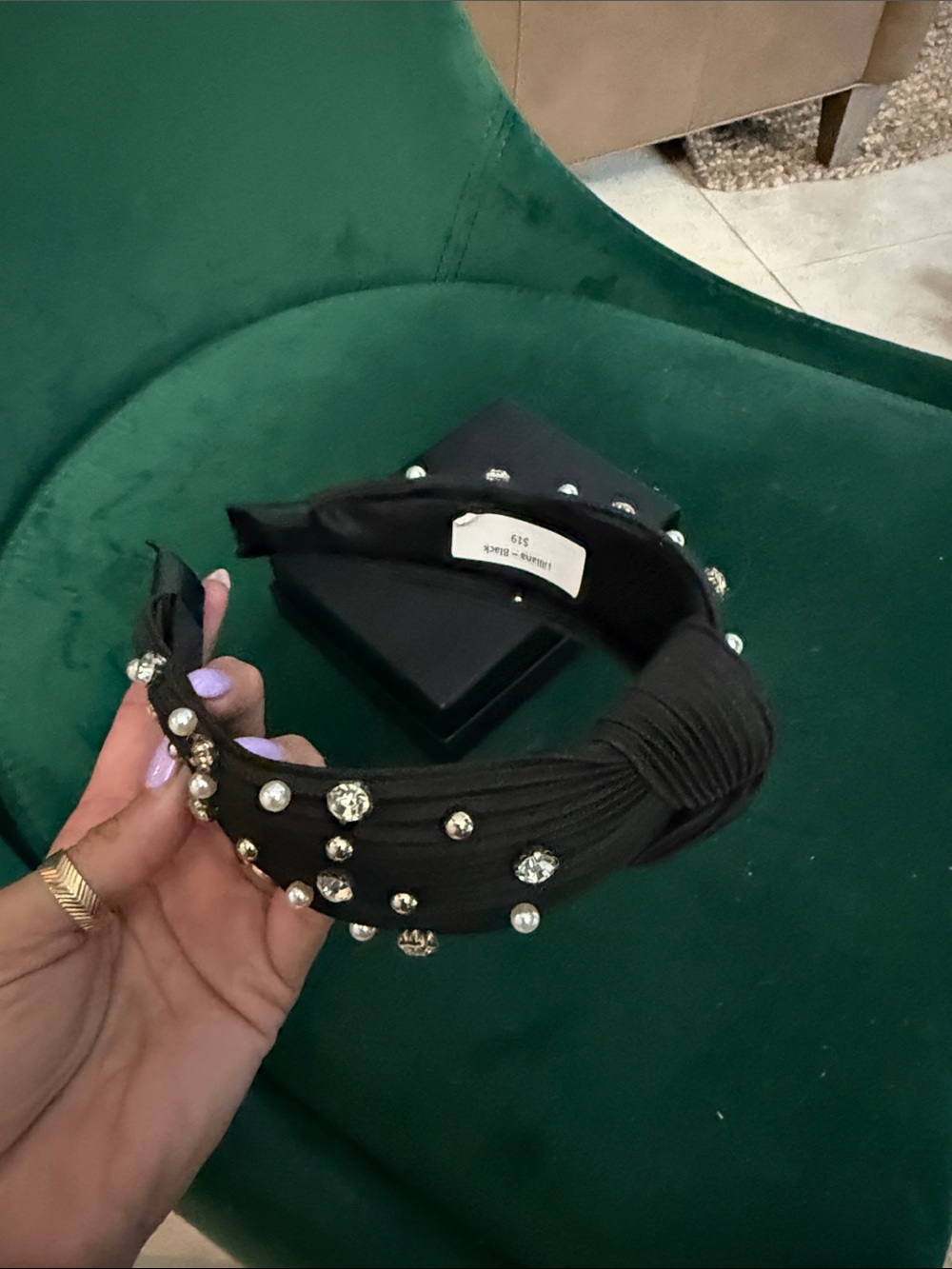 Embellished Black Pearl & Crystal Headband - BRAND NEW - Picture 4 of 4